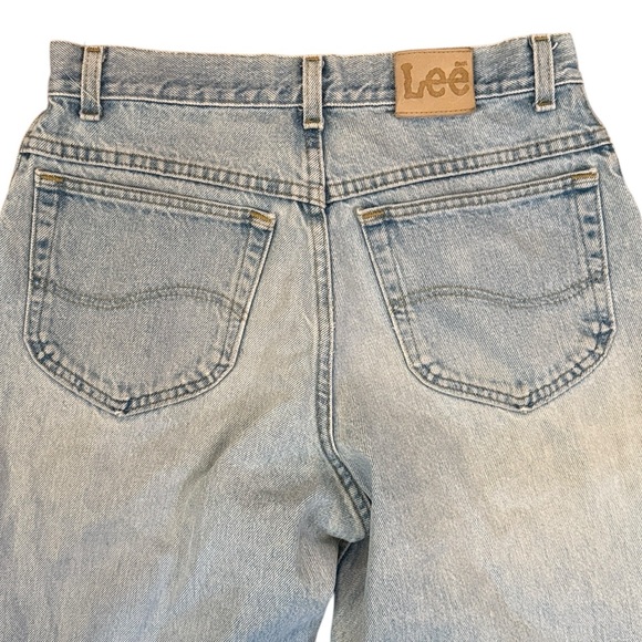 VTG 80s/90s Lee Straight Leg Jeans High Rise Faded Distressed Light Blue 32x31 - Picture 8 of 14